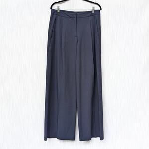 Zara Navy Wide Leg High-rise Chino Dress Pants, size M